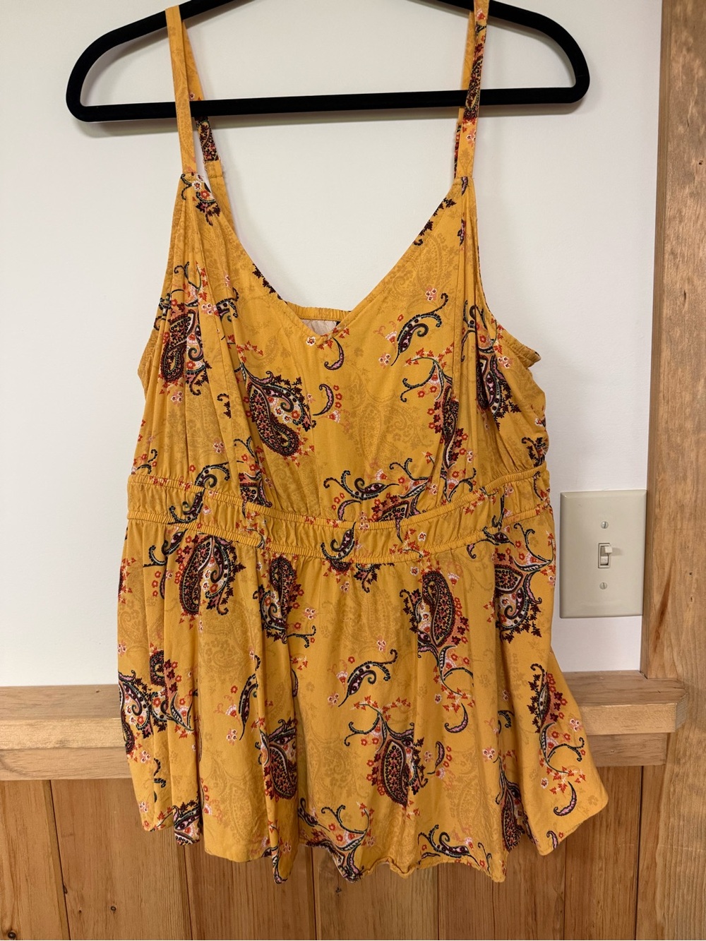 Torrid Yellow Paisley Spaghetti Strap Top